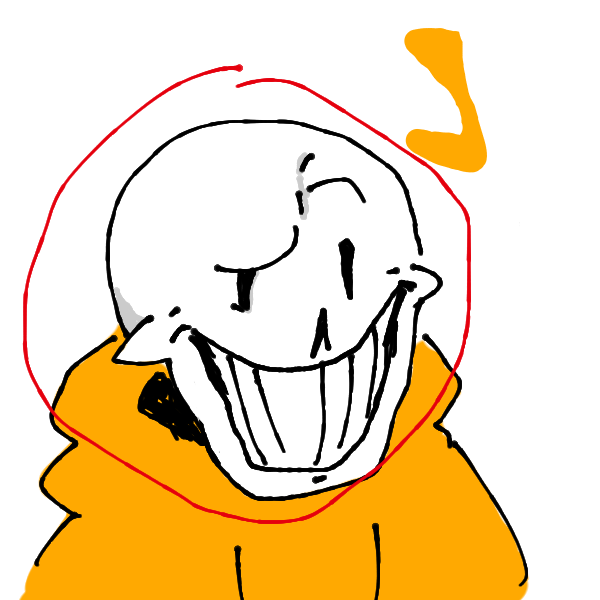 Papyrus with an arrow pointing at him, announcing that he is infact 'J'.