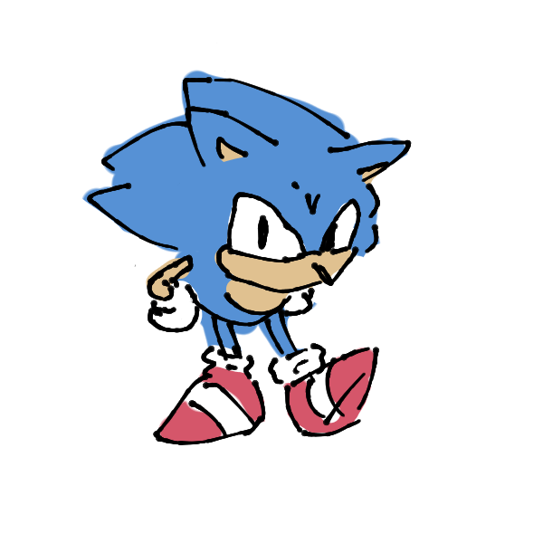 Sonic Maurice The Hedgehog stomping his foot impatiently.